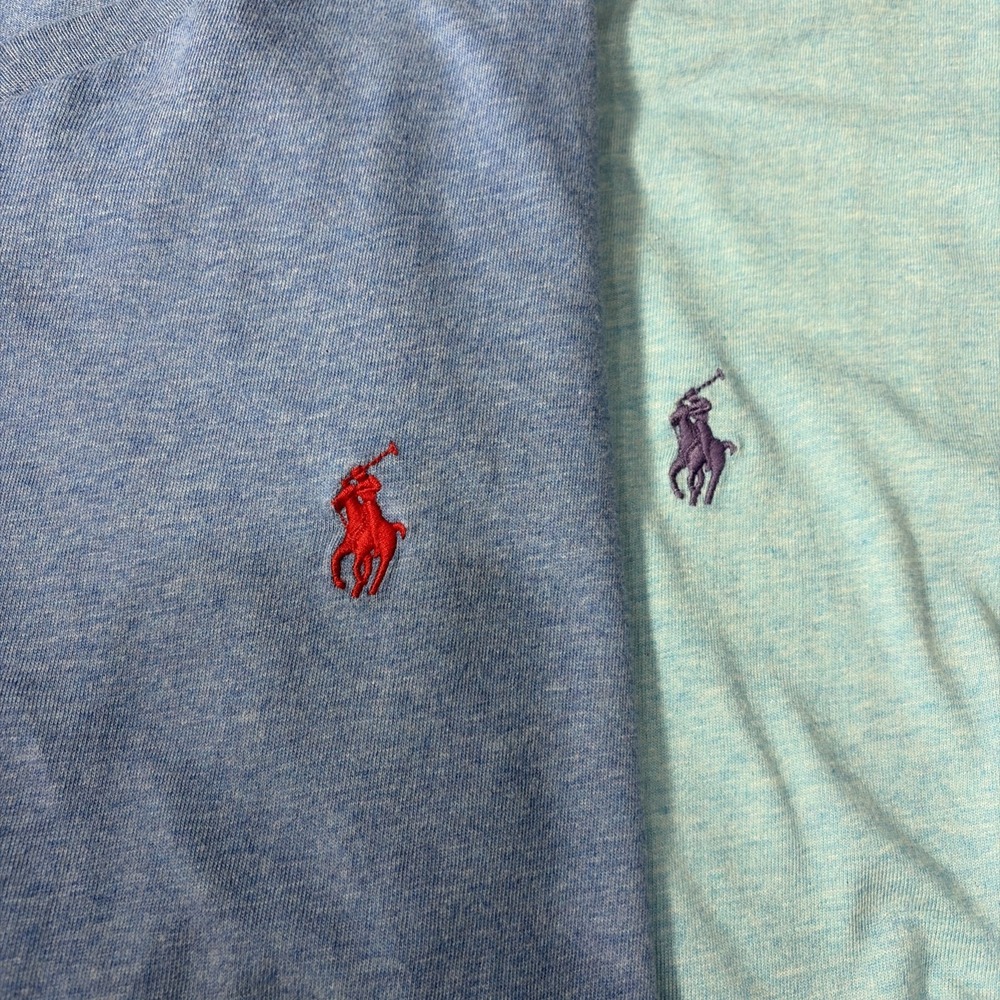 Polo Ralph Lauren Classic Fit Shirt Men's XS Blue Teal V-Neck Short Sleeve (2) - Picture 6 of 10